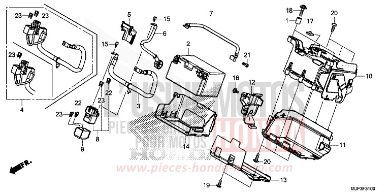BATTERIE de Africa Twin VICTORY RED (R334B) 2017